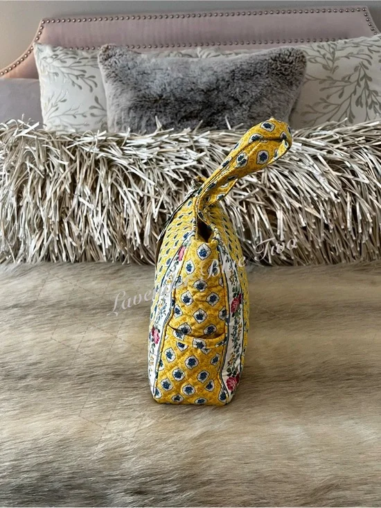 NEW Vintage VERA BRADLEY Elizabeth 1997 Hampton Zip Handles Yellow Blue Floral - Picture 7 of 14